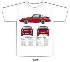 Porsche 911 Carrera Targa 1984-89 T-shirt Front